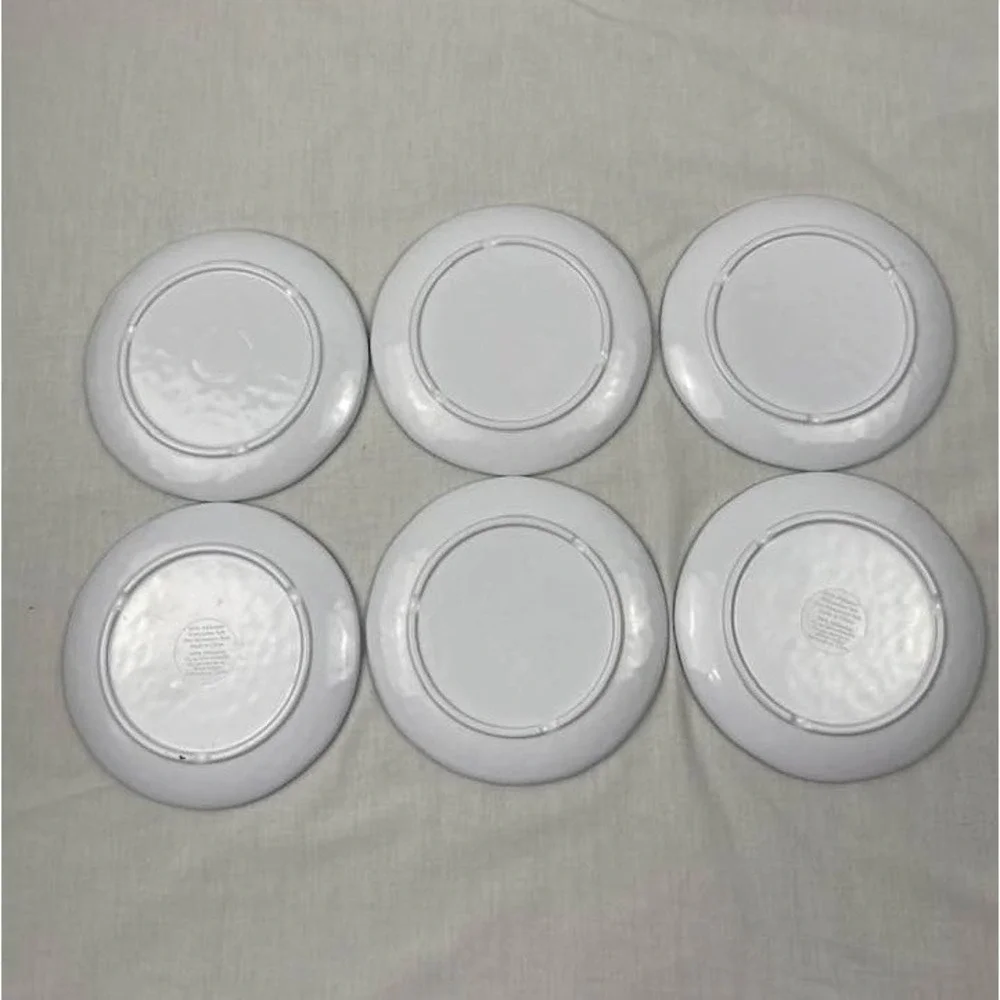 Tropical Banana Leaf‎ Melamine Plates Set 6 Green Summer Poolside Outdoor